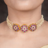 22k Gold Plated Amolya Trilota Choker Set