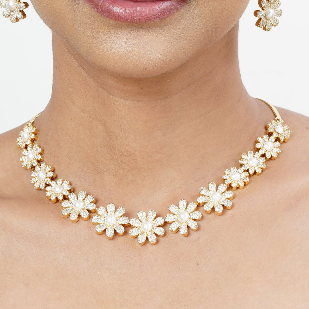 22k Gold Plated Tarini Aradhya Necklace set