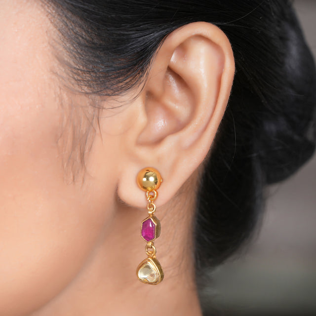 22k Gold Plated Amolya Netra Pendant Set