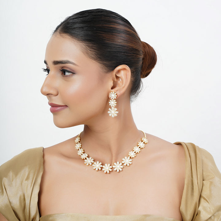 22k Gold Plated Tarini Aradhya Necklace set