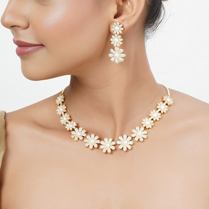 22k Gold Plated Tarini Aradhya Necklace set