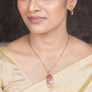 22k Gold Plated Amolya Shubhra Pendant Set