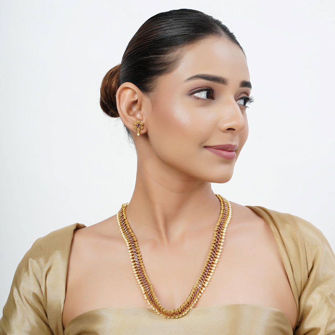22k Gold Plated Tarini Asmita Necklace set