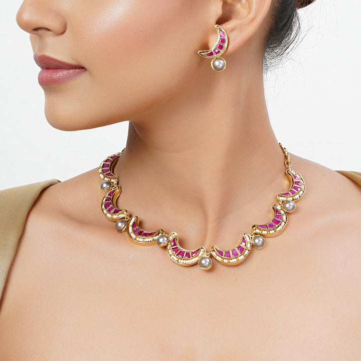 22k Gold Plated Tarini Avika Necklace set