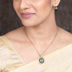 22k Gold Plated Amolya Varnya Pendant Set