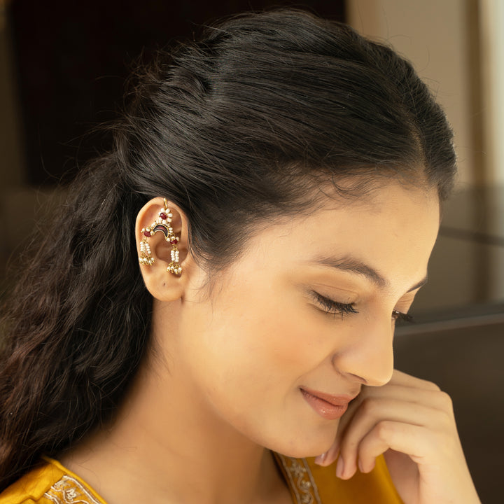 22k  Gold Plated Ruby Earcuff