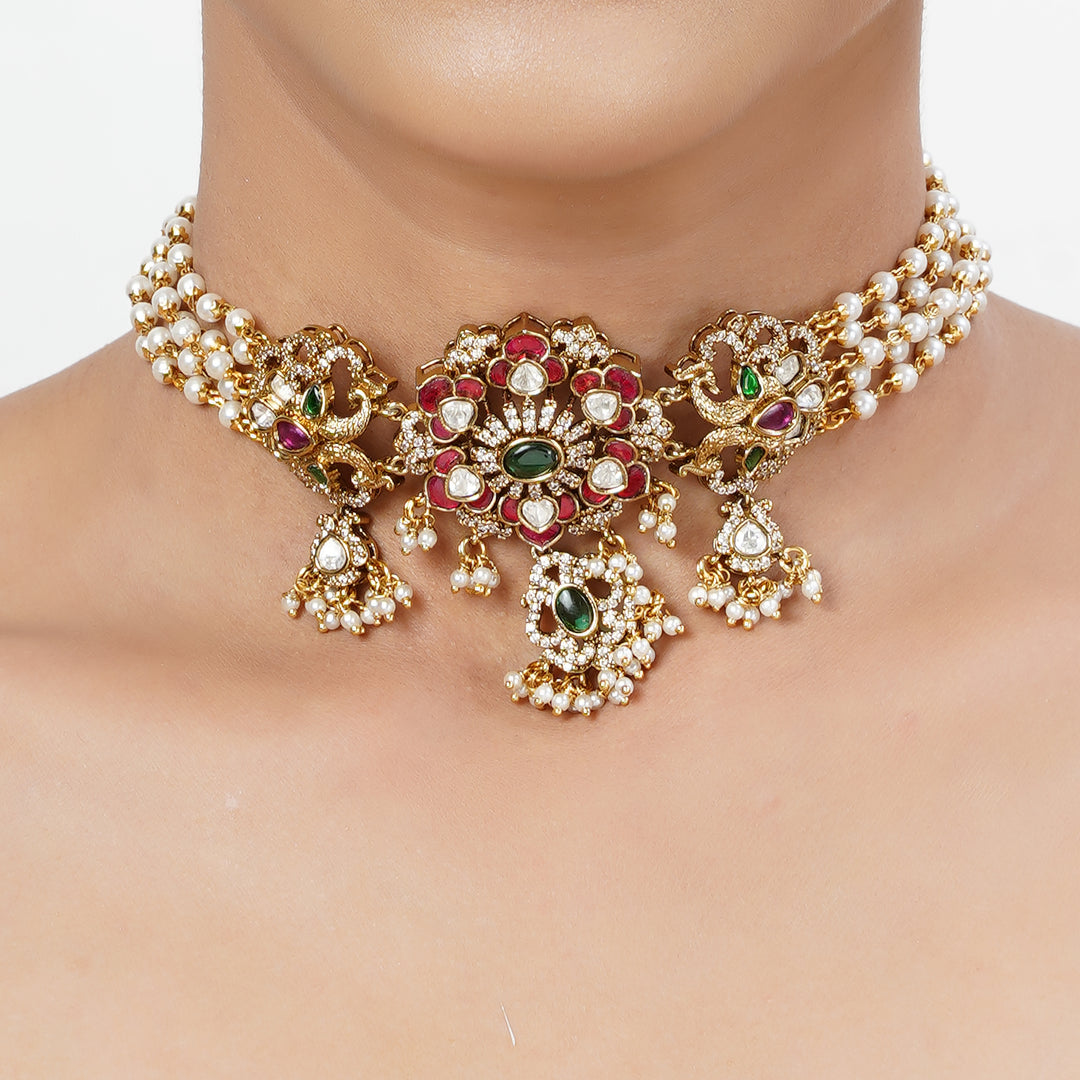 22k Gold Plated Tarini Bhumika Necklace set