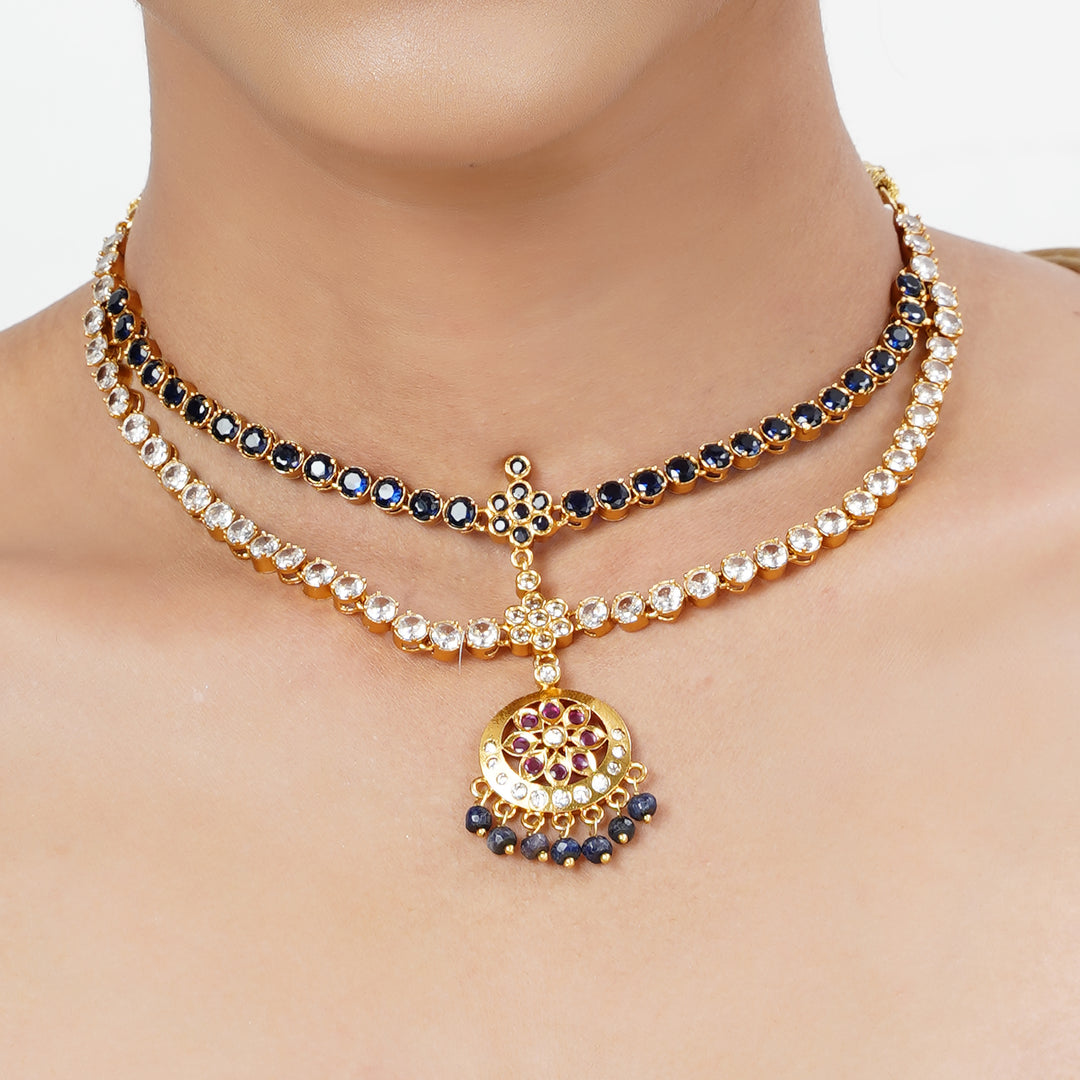 22k Gold Plated Tarini Charulata Necklace set
