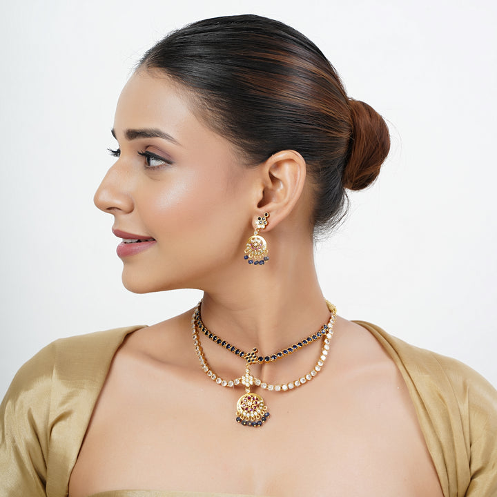 22k Gold Plated Tarini Charulata Necklace set