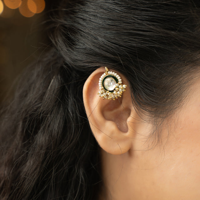 22k  Gold Plated Kundan Earcuff