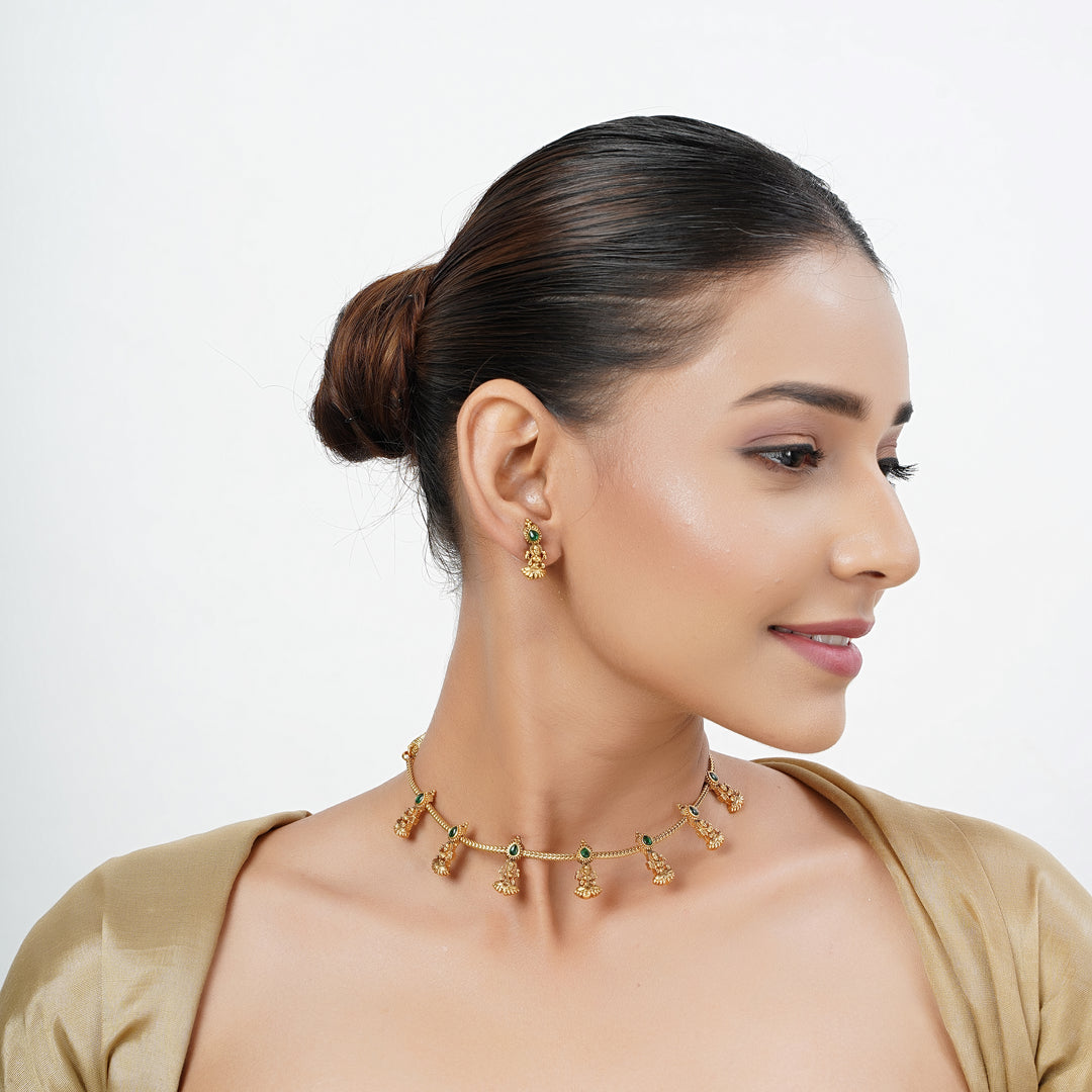 22k Gold Plated Tarini Chhavi Necklace set