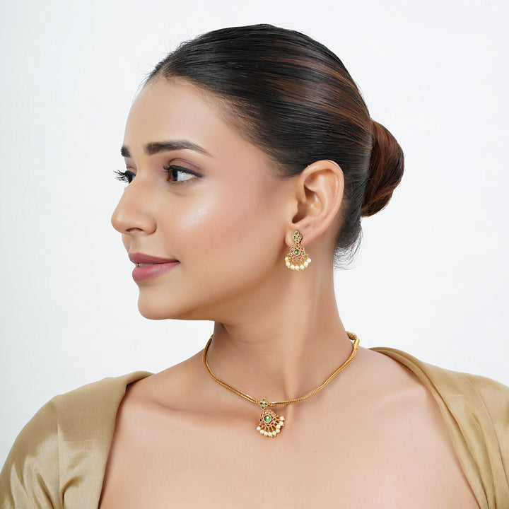22k Gold Plated Tarini Darika Necklace set