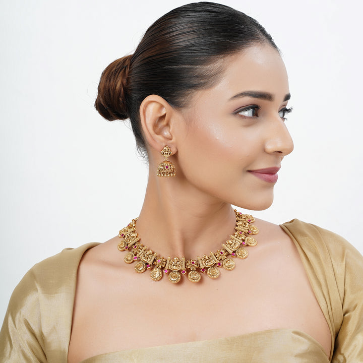 22k Gold Plated Tarini Dhrishti Necklace set