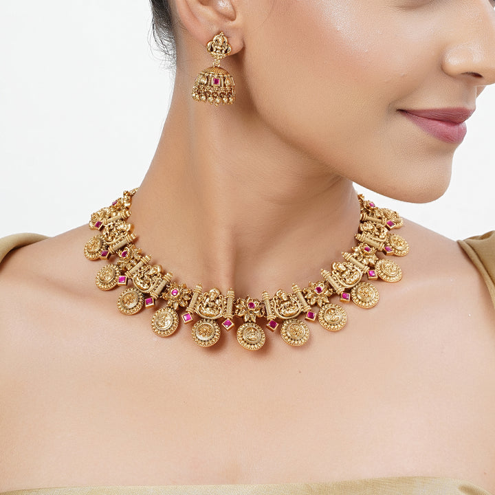 22k Gold Plated Tarini Dhrishti Necklace set
