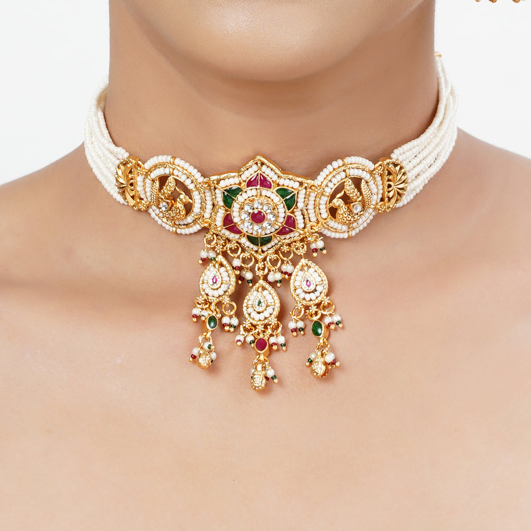 22k Gold Plated Tarini Elina Necklace set