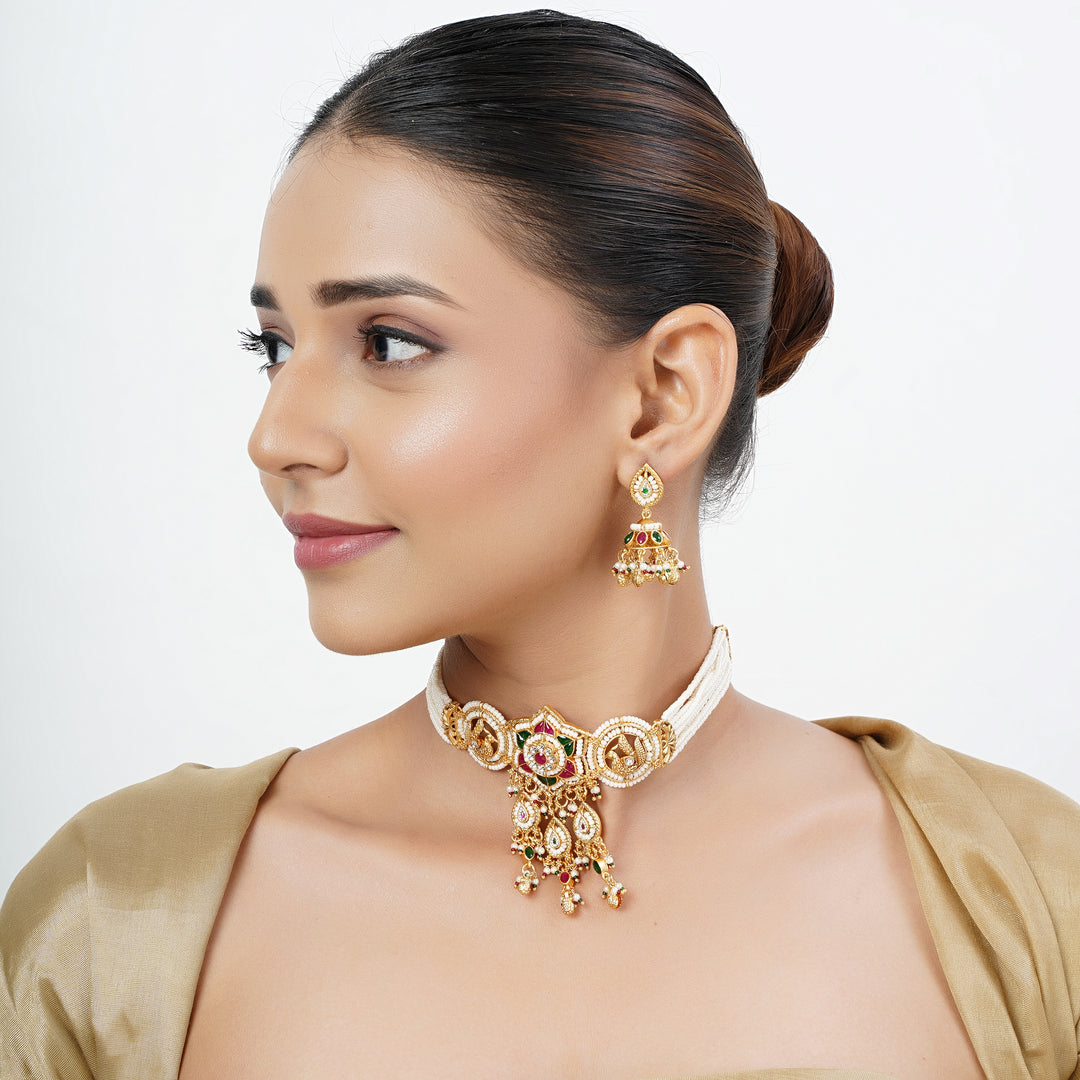 22k Gold Plated Tarini Elina Necklace set