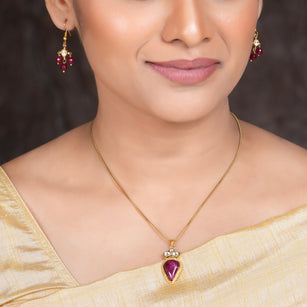 22k Gold Plated Amolya Ishira Pendant Set