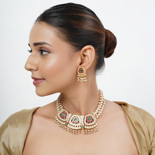 22k Gold Plated Tarini Gunika Necklace set