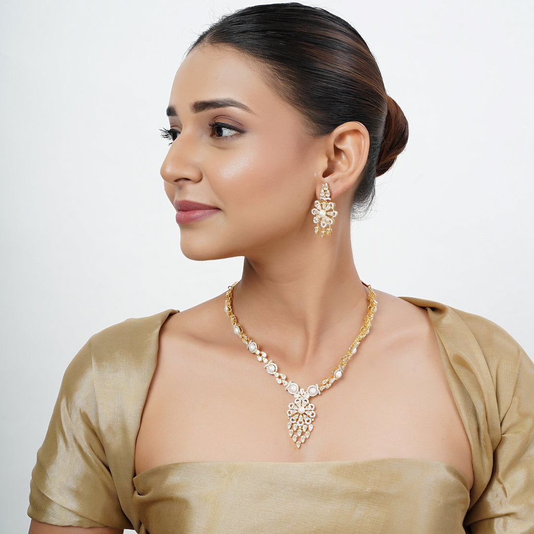 22k Gold Plated Tarini Harshika Necklace set