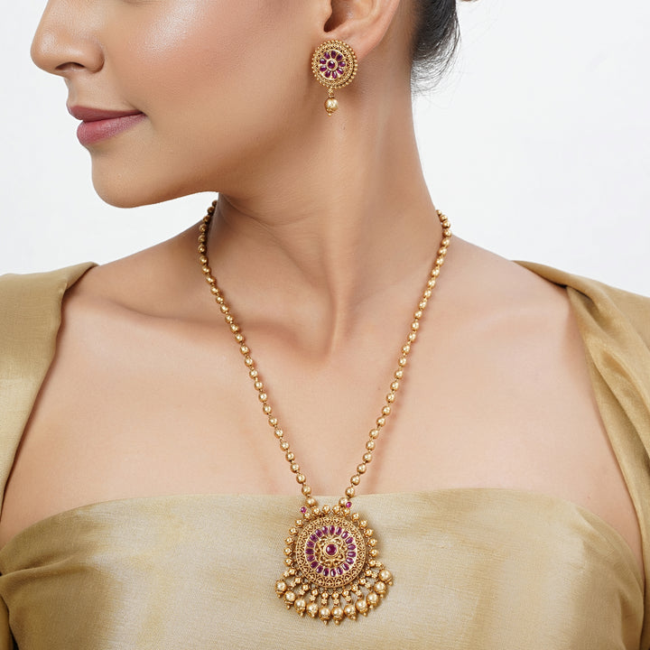 22k Gold Plated Tarini Hiral Necklace set