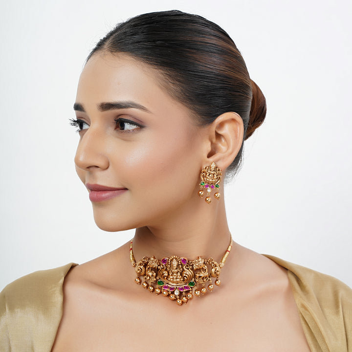 22k Gold Plated Tarini Ishika Necklace set