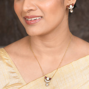 22k Gold Plated Amolya Haritha Pendant Set