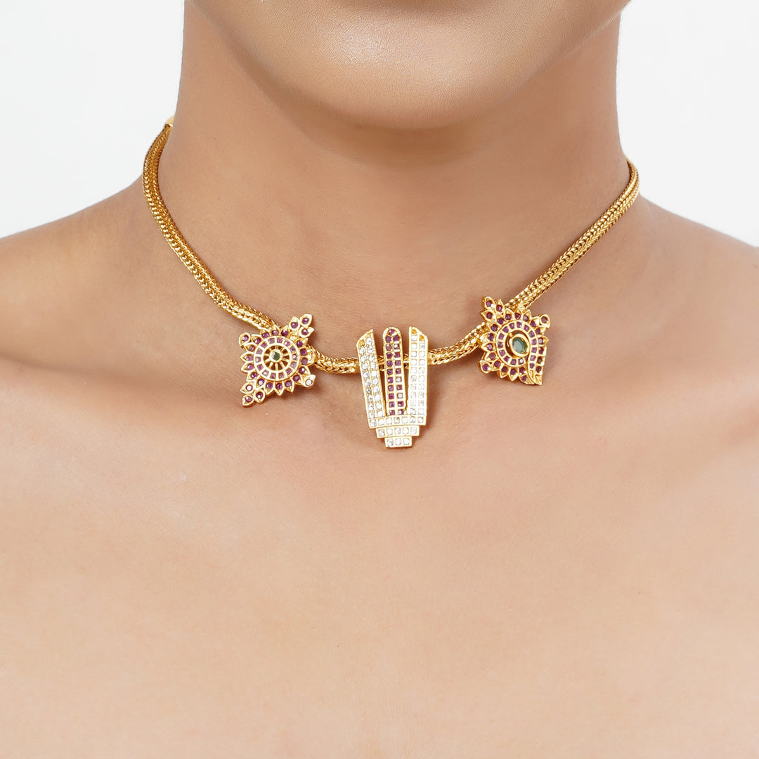 22k Gold Plated Tarini Janhavi Necklace set