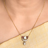 22k Gold Plated Amolya Haritha Pendant Set