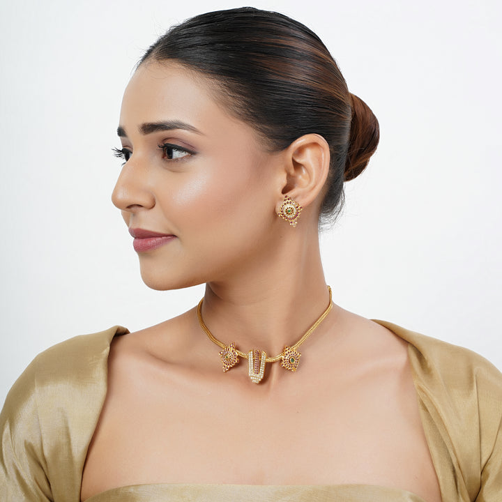 22k Gold Plated Tarini Janhavi Necklace set