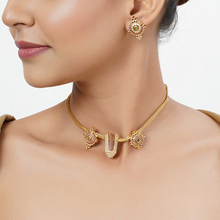 22k Gold Plated Tarini Janhavi Necklace set