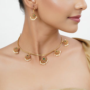 22k Gold Plated Tarini Jasmika Necklace set