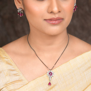 22k Gold Plated Amolya Ruhira Pendant Set