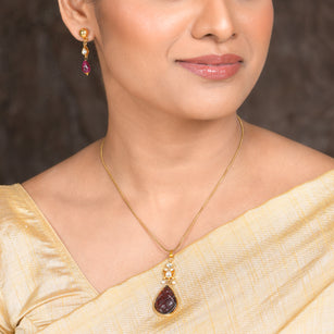 22k Gold Plated Amolya Raaya Pendant Set