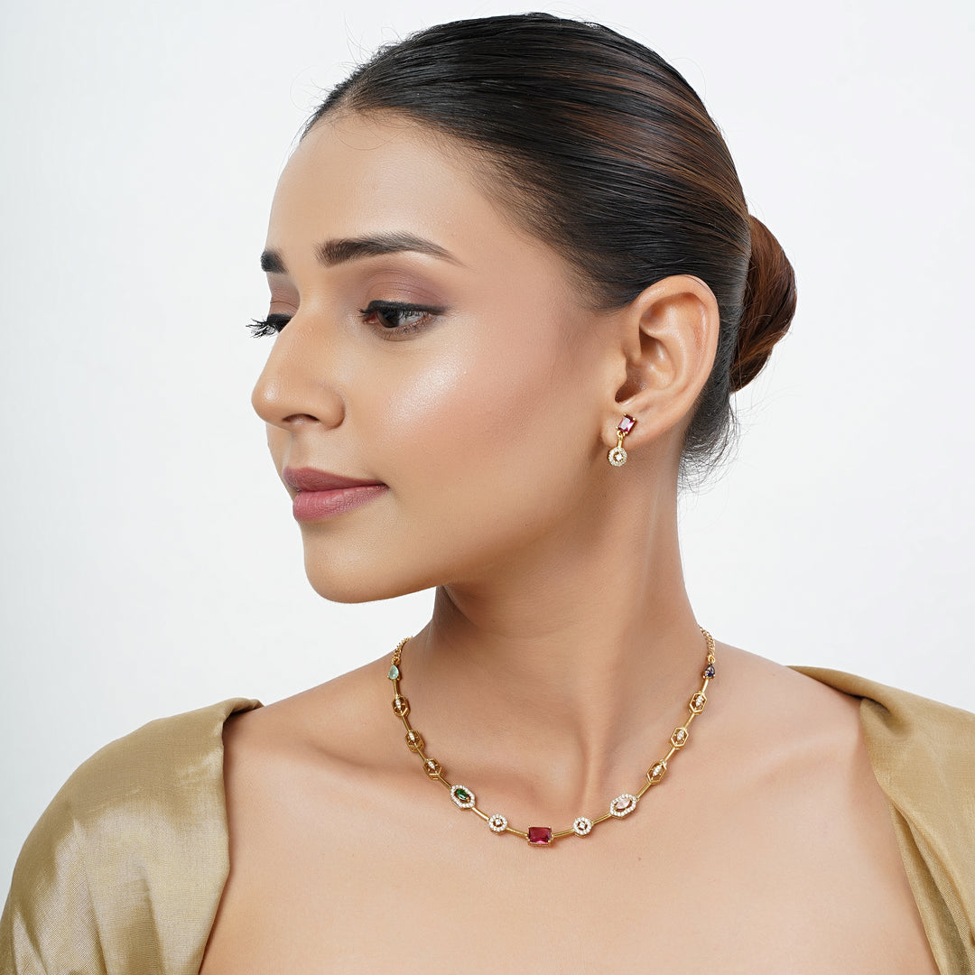 22k Gold Plated Tarini Kaamini Necklace set