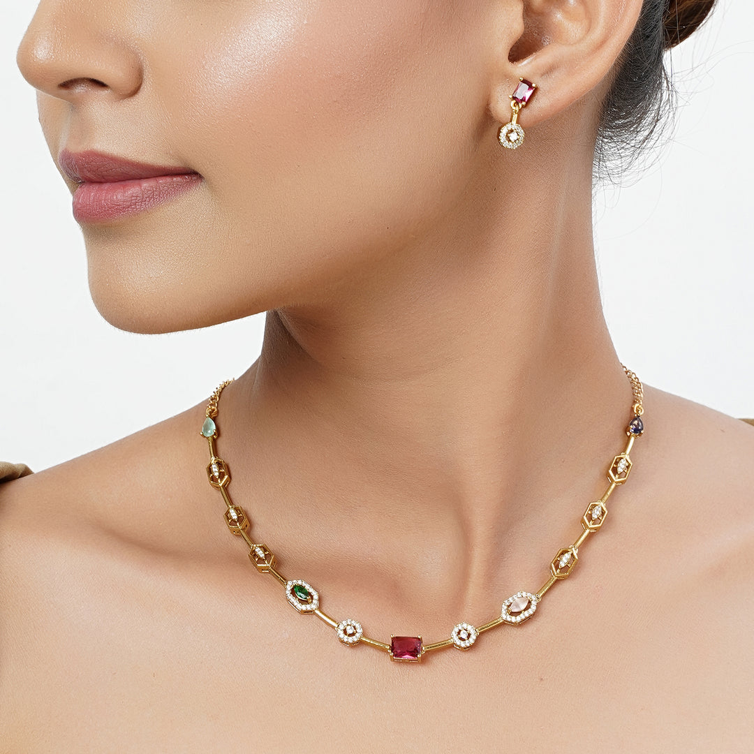 22k Gold Plated Tarini Kaamini Necklace set