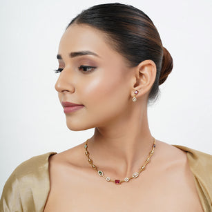 22k Gold Plated Tarini Kaamini Necklace set