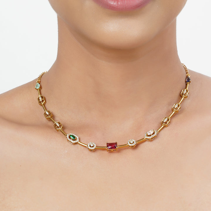 22k Gold Plated Tarini Kaamini Necklace set