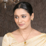 22k Gold Plated Amolya Sunehri Pendant Set