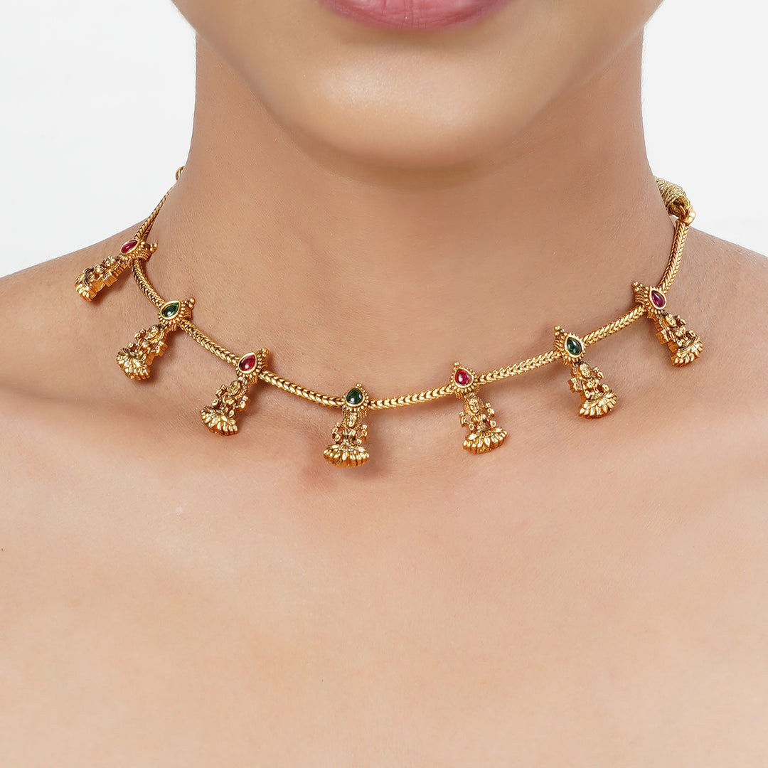 22k Gold Plated Tarini Kashika Necklace set