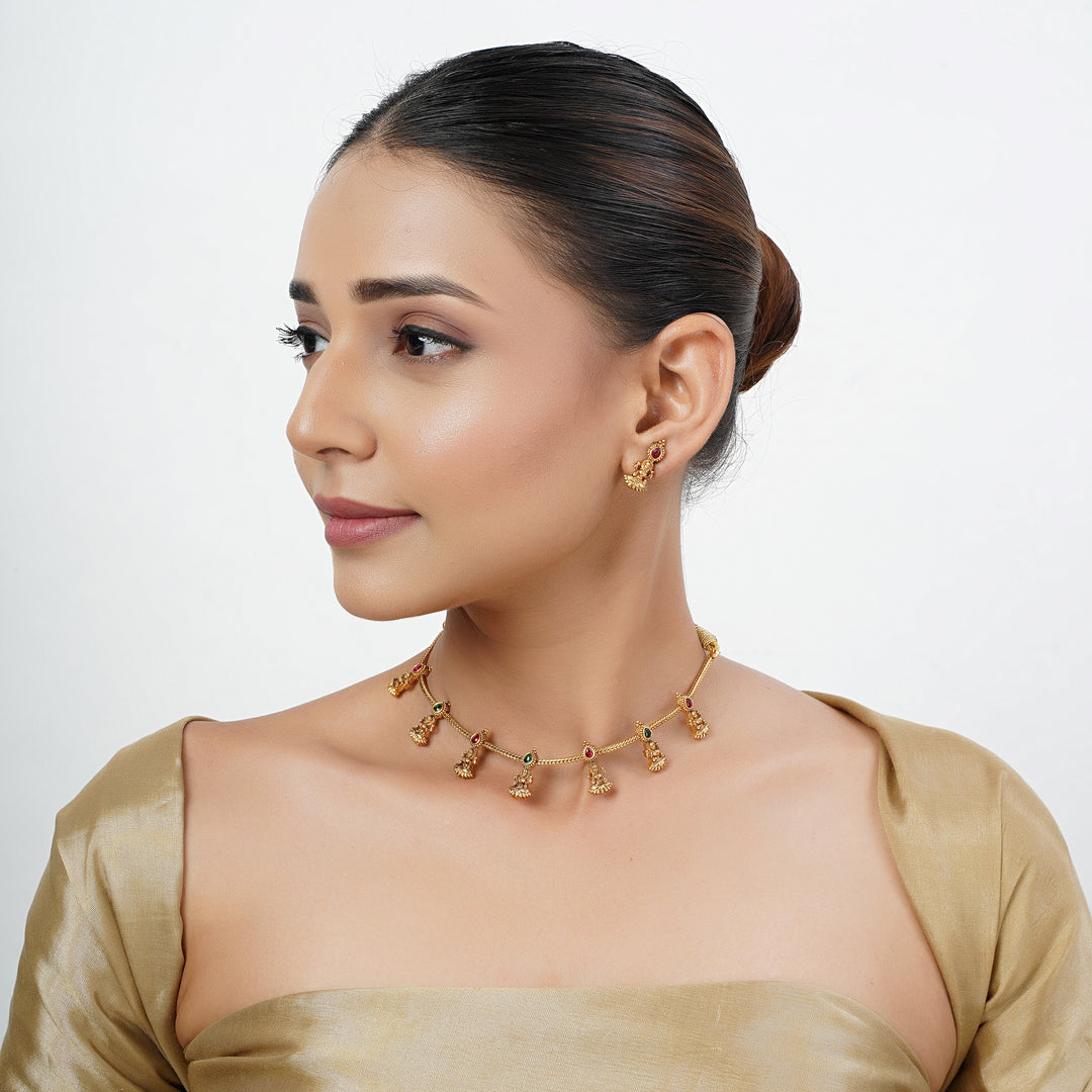 22k Gold Plated Tarini Kashika Necklace set
