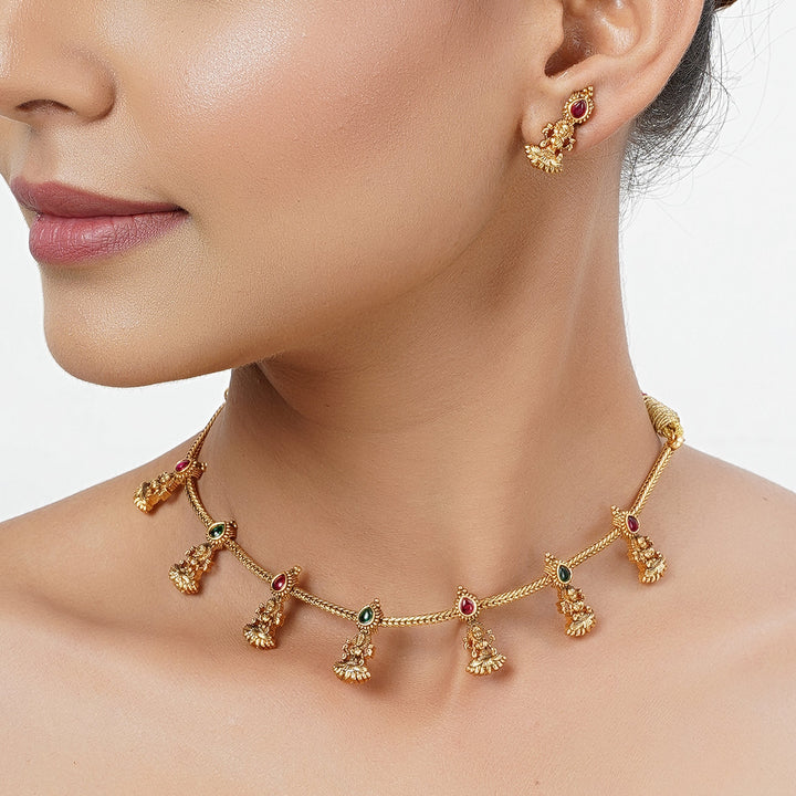 22k Gold Plated Tarini Kashika Necklace set