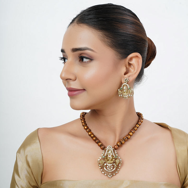 22k Gold Plated Tarini Kaumudi Necklace set