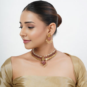 22k Gold Plated Tarini Keya Necklace set