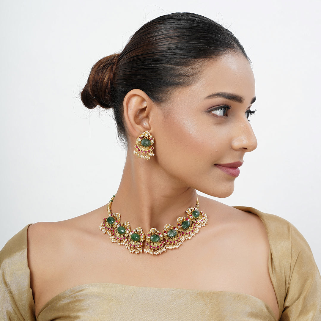 22k Gold Plated Tarini Kritika Necklace set