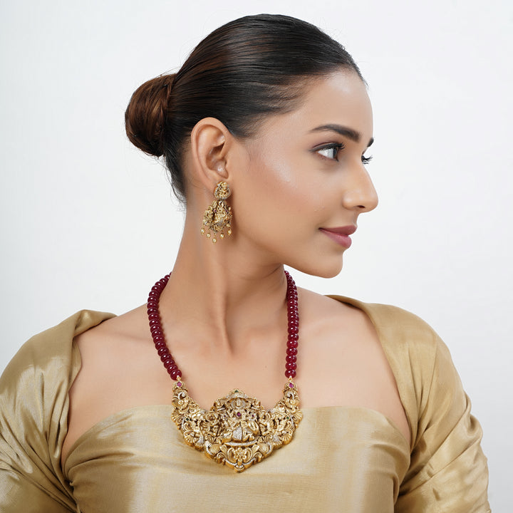 22k Gold Plated Tarini Krisha Necklace set