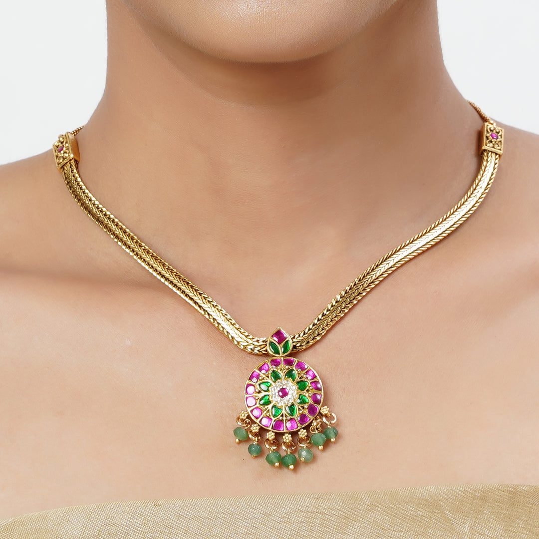 22k Gold Plated Tarini Lalima Necklace set