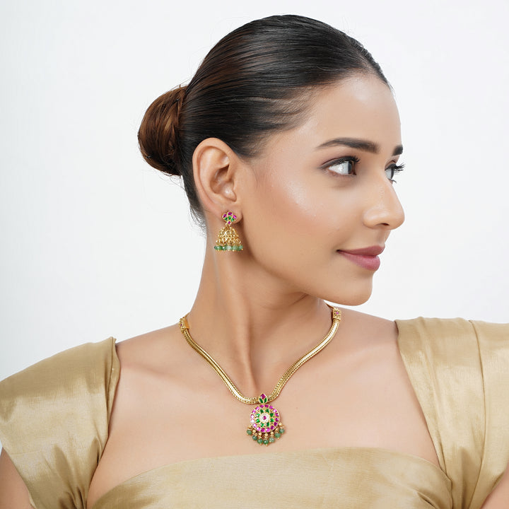 22k Gold Plated Tarini Lalima Necklace set