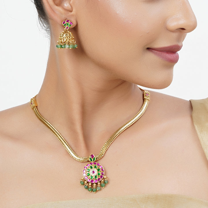 22k Gold Plated Tarini Lalima Necklace set