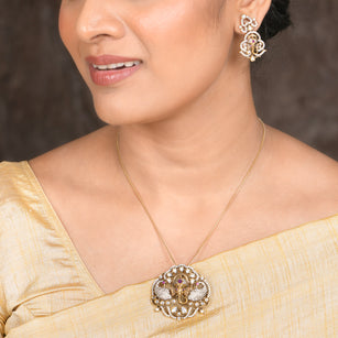 22k Gold Plated Amolya Divisha Pendant Set