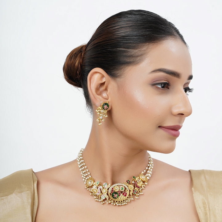 22k Gold Plated Tarini Madhura Necklace set